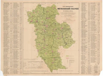 Mapa de la población del Gobernorado de Mogilev de confesiones