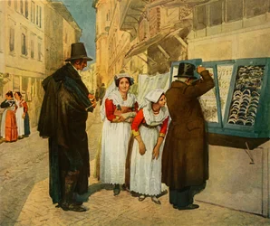 El novio Campagnuolo eligiendo pendientes para su novia, 1838, 1965