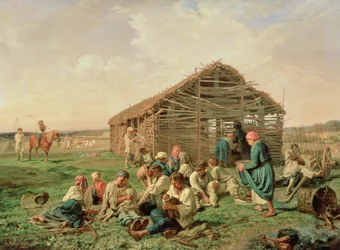 Descanso durante la siega, 1861