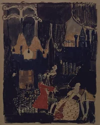 Diseño de escenario para la ópera Mozart y Salieri de N. Rimski-Korsakov, 1902
