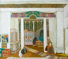 Diseño de escenario para la obra La Tormenta, de Alexander Ostrovsky, 1916