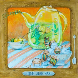 La fiesta del té de los gatos juguetones