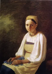 Una campesina con acianos