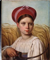 Segador - Pintura de Alexei Gavrilovich Venetsianov (1780-1847), óleo sobre lienzo, arte ruso del siglo XIX, romanticismo - Museo Estatal Ruso, San Petersburgo