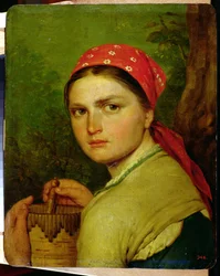 Niña con un tarro de corteza de abedul, c.1824