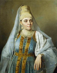 Retrato de Marfa Venetsianova en traje por Alexey Venetsianov (1780-1847), ca 1828