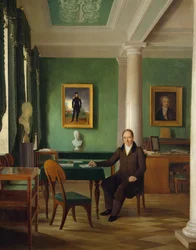 Retrato del Príncipe Viktor Pavlovich Kochubey en su estudio