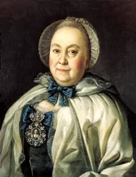 Retrato de la dama de compañía Condesa Maria A. Rumyantseva, 1698-1788, 1764