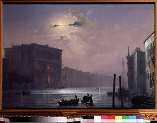 El Gran Canal de Venecia (Italia (El Gran Canal de Venecia). Pintura de Alexei Petrovich Bogolyubov (Bogoliubov o Bogoliubov) (1824-1896). Óleo sobre lienzo, posterior a 1854, 63,8 x 90,5 cm, arte ruso. Estado V. Tropinin Museo, Moscú.