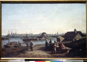 ""Vista de la ciudad de Kazan en el Volga en Rusia"" Pintura de Alexei Petrovich Bogolyubov (Bogoliubov o Bogoliubov)(1824-1896) 1861 Museo Estatal Ruso, San Petersburgo