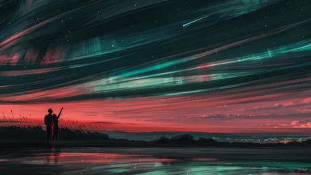 Una romántica noche de auroras