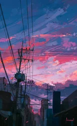 Una puesta de sol llena de vida en la ciudad