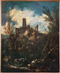 El arriero, o paisaje con castillo ...