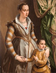 Retrato de una noble con su hijo