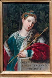 Retrato de una dama como Salomé, c.1537 (óleo sobre tabla)