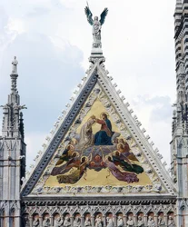 Catedral de Siena (Catedral de Santa María de la Asunción). 1215-1263. Detalle: mosaico con la coronación de la Virgen María. 1878