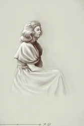 Una joven viviendo bajo el primer Imperio, principios del siglo XIX. Ilustración de Alessandro Lonati. 2010