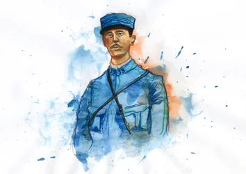 Primera Guerra Mundial: Retrato de Charles de Gaulle (1890-1970) en 1914