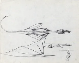 Animal legendario para la ilustración fantástica: estudio para un dragón Dibujo de Alessandro Lonati