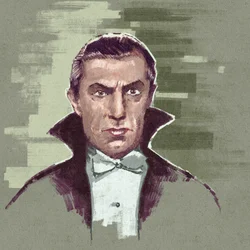 Retrato del actor húngaro Bela Lugosi como Conde Drácula (ilustración)