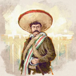 Retrato del revolucionario mexicano Pancho Villa, 2023 (ilustración)