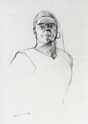 Retrato de pirata (corsario) o busto de marinero. Dibujo de Alessandro Lonati