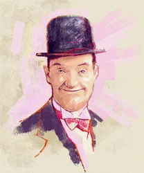Retrato del cómico Stan Laurel (ilustración)