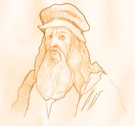 Retrato del artista y científico italiano Leonardo da Vinci (1452-1519) (Retrato del polímata italiano Leonardo da Vinci)