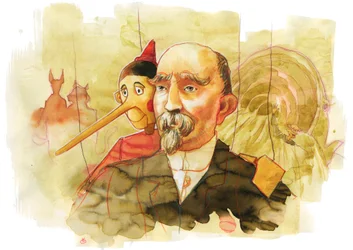 Retrato del escritor italiano Carlo Collodi (1826-1890) autor del personaje de Pinocho (Retrato del escritor italiano Carlo Collodi)