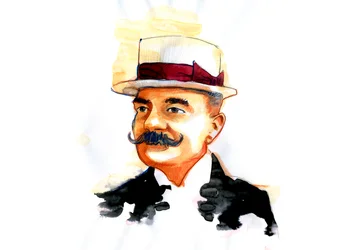 Retrato del escritor italiano Emilio Salgari (1863-1911) (Retrato del escritor italiano Emilio Salgari)