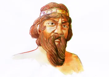 Representación de la deidad Palas (mitología griega: Palas)