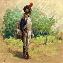 Soldado de infantería revolucionario con casco de oruga, 2018