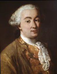 Retrato de Carlo Goldoni, autor teatral italiano, detalle