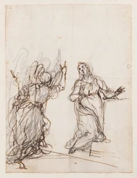 La Anunciación, principios del siglo XVII (dibujo a pluma y tinta)