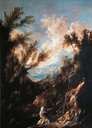 Frailes en el bosque, por Alessandro Magnasco, conocido como Lissandrino