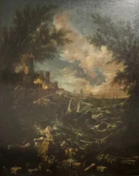 Vista de la costa con un naufragio" de Alessandro Magnasco