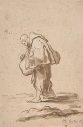 Fraile peregrino de pie