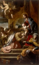 Matrimonio místico de Santa Catalina, obra de Alessandro Tiarini, conservado en la Galería Estense en Módena