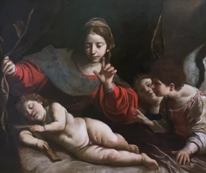 Virgen con el Niño y ángeles