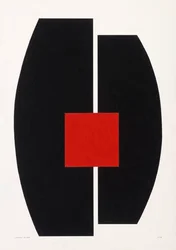 Cuadrado rojo sobre negro, 2021