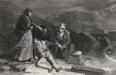 El rescate de Cleveland, grabado por George Presbury, de 