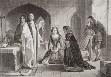 Lord William Russell recibiendo el sacramento antes de su ejecución el 21 de julio de 1683, de 
