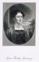 Lydia Huntley Sigourney (1791-1865), grabado por Burt