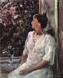 Retrato de Anna Ajmátova, c.1939 (óleo sobre lienzo)
