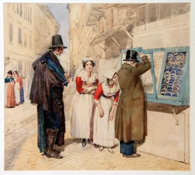 Un novio eligiendo un anillo para su prometida, 1838