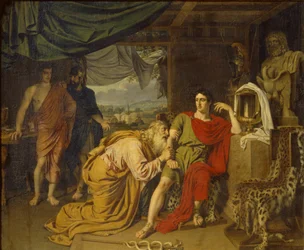Príamo suplica llorando a Aquiles, rogando por el cuerpo de Héctor, 1824