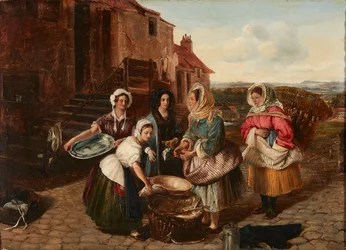 Pescadoras de East Lothian (óleo sobre tabla)