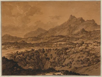 Paisaje montañoso con un hueco