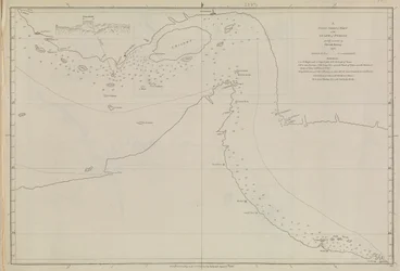 Plans of Ports, Dalrymple, Alexander publicado en 1791 ID Número 41167-2001 Una carta plana de parte del Golfo de Persia, parcialmente corregida por el Teniente Edward Harvey 1778