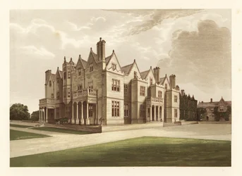 Acton Reynald Hall, Shropshire, Inglaterra. ,1880 (grabado)